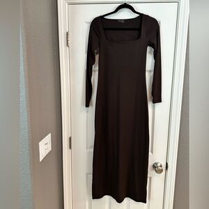 Aerie Night Out brown Long Sleeve maxi Dress